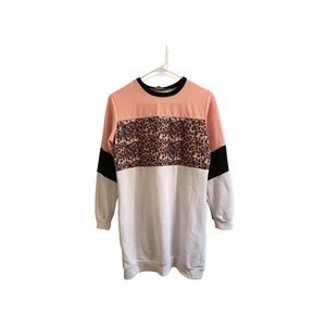 Pink, cheetah print sweatshirt - XS/UK 6